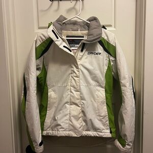 Spyder ladies White and Green winter Jacket
